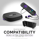ROKU ULTRA 2020 WALL & TV MOUNT - ADHESIVE HOLDER, NO SCREWS OR MESS