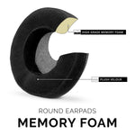 ÉCOUTEURS EN MOUSSE À MÉMOIRE POUR CASQUE - ROND - VELOURS