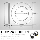 ÉCOUTEURS EN MOUSSE À MÉMOIRE POUR CASQUE - ROND - VELOURS