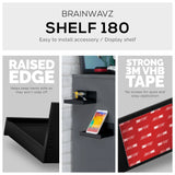 5.4" ADHESIVE WIDE FLOATING SHELF (180) FOR SECURITY CAMERAS, BABY MONITORS, SPEAKERS, PLANTS & MORE (139MM X 96MM / 5.4” X 3.7”)