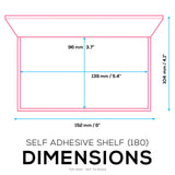 5.4" ADHESIVE WIDE FLOATING SHELF (180) FOR SECURITY CAMERAS, BABY MONITORS, SPEAKERS, PLANTS & MORE (139MM X 96MM / 5.4” X 3.7”)