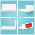 5.4" ADHESIVE WIDE FLOATING SHELF (180) FOR SECURITY CAMERAS, BABY MONITORS, SPEAKERS, PLANTS & MORE (139MM X 96MM / 5.4” X 3.7”)