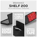 6.7" WIDE FLOATING ADHESIVE SHELF (200) W/ CABLE ACCESS FOR CAMERAS, BABY MONITORS, PLANTS & MORE (172MM X 105MM / 6.7” X 4.1”)