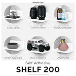 6.7" WIDE FLOATING ADHESIVE SHELF (200) W/ CABLE ACCESS FOR CAMERAS, BABY MONITORS, PLANTS & MORE (172MM X 105MM / 6.7” X 4.1”)