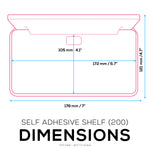 6.7" WIDE FLOATING ADHESIVE SHELF (200) W/ CABLE ACCESS FOR CAMERAS, BABY MONITORS, PLANTS & MORE (172MM X 105MM / 6.7” X 4.1”)