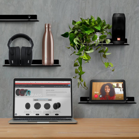 2 étagères Murales Flottantes Sans Dommage Pour Haut-parleur De Bureau