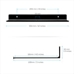 2-PACK 12" FLOATING METAL WALL SHELF FOR SPEAKERS, BOOKS, DECOR, PLANTS, CAMERAS, PHOTOS, KITCHEN, TOILET, ROUTERS & MORE UNIVERSAL SMALL HOLDER SHELVES