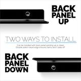 2-PACK 12" FLOATING METAL WALL SHELF FOR SPEAKERS, BOOKS, DECOR, PLANTS, CAMERAS, PHOTOS, KITCHEN, TOILET, ROUTERS & MORE UNIVERSAL SMALL HOLDER SHELVES