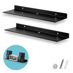 2-PACK 19.5" FLOATING UNIVERSAL METAL WALL SHELF FOR BOOKS, ORGANIZER, SPEAKERS, PLANTS, CAMERAS, BOOKS, DECOR DISPLAY, STORAGE, ROUTERS & MORE