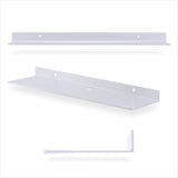 2-PACK 19.5" FLOATING UNIVERSAL METAL WALL SHELF FOR BOOKS, ORGANIZER, SPEAKERS, PLANTS, CAMERAS, BOOKS, DECOR DISPLAY, STORAGE, ROUTERS & MORE