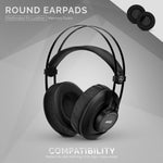 HEADPHONE MEMORY FOAM EARPADS - ROUND - PERFORATED