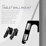 UNIVERSAL WALL MOUNTED IPAD AND ANDROID TABLET STAND HANGER HOLDER - TWM02 - BLACK