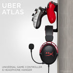UBERATLAS - UNIVERSAL EDITION - DUAL GAME CONTROLLER AND HEADPHONE HANGER - BLACK