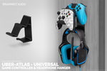 UBERATLAS - UNIVERSAL EDITION - DUAL GAME CONTROLLER AND HEADPHONE HANGER - BLACK