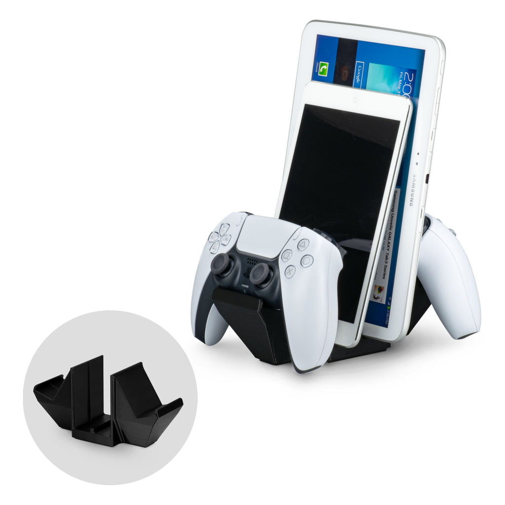 Double contrôleur de jeu et support de bureau pour tablette – Design u –
