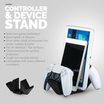 DUAL GAME CONTROLLER & TABLET PHONE DESKTOP HOLDER - UNIVERSAL DESIGN FOR MOST GAMEPADS & TABLET, REDUCE CLUTTER & STAY ORGANIZED  UGDS-02