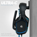 ULTRA-C: HEADPHONE HANGER WITH CABLE HOOK - BLACK