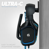 ULTRA-C: HEADPHONE HANGER WITH CABLE HOOK - BLACK
