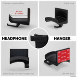 ULTRA-C: HEADPHONE HANGER WITH CABLE HOOK - BLACK