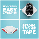 ADHESIVE UNIVERSAL TILTED CORNER SHELF FOR SECURITY CAMERAS, BABY MONITORS & HOME SECURITY SENSORS