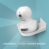 ADHESIVE UNIVERSAL TILTED CORNER SHELF FOR SECURITY CAMERAS, BABY MONITORS & HOME SECURITY SENSORS
