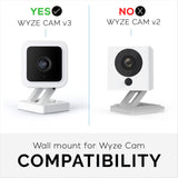 WYZE CAM V3 (PAQUET DE 3) SUPPORT MURAL ADHÉSIF - FACILE À INSTALLER, PAS DE VIS ET DE DÉSORDRE 