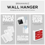 WYZE CAM V3 (3 PACK) ADHESIVE WALL MOUNT - EASY TO INSTALL, NO SCREWS & MESS
