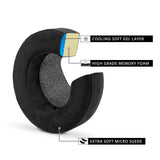 BRAINWAVZ GEL GAMING EARPADS - XL - MICRO SUEDE WITH MEMORY FOAM