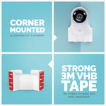 SCREWLESS CORNER MOUNT FOR YI HOME SECURITY CAMERAS - WHITE