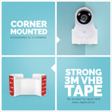 SCREWLESS CORNER MOUNT FOR YI HOME SECURITY CAMERAS - WHITE