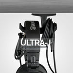 ULTRA-J: UNDER DESK HEADPHONE HANGER WITH CABLE HOOK - BLACK