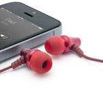 Écouteurs IEM à isolation phonique Jive avec télécommande à 3 boutons et microphone - Rouge